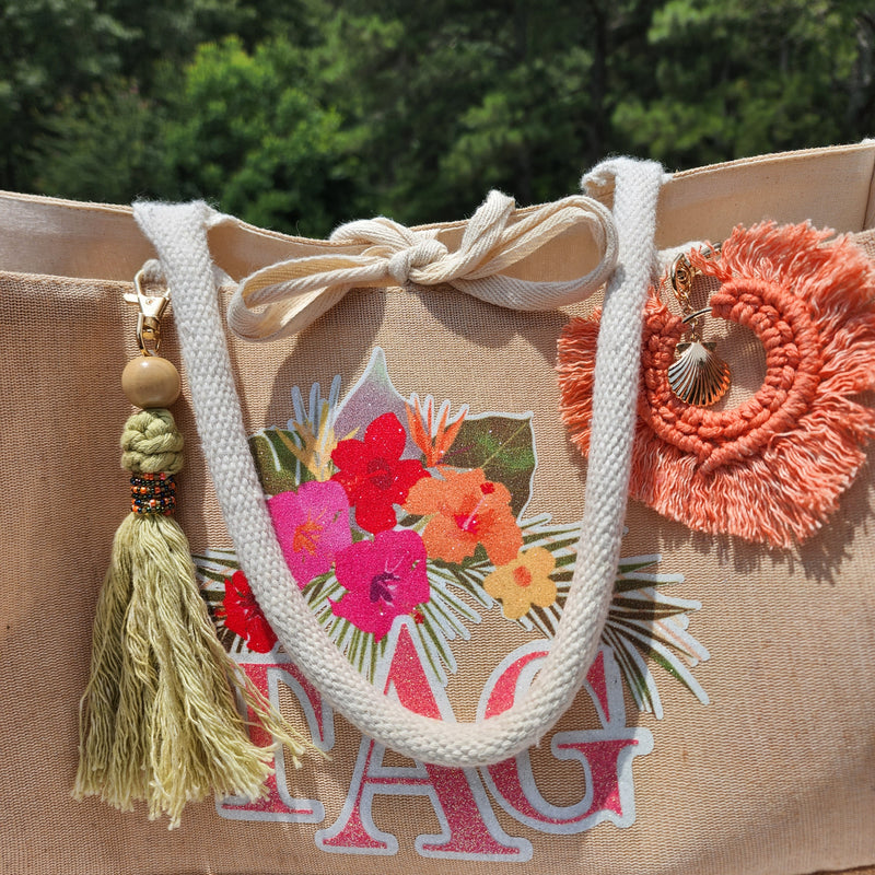 Personalized Burlap Beach Tote