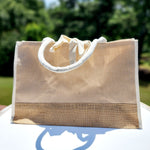 Personalized Burlap Beach Tote