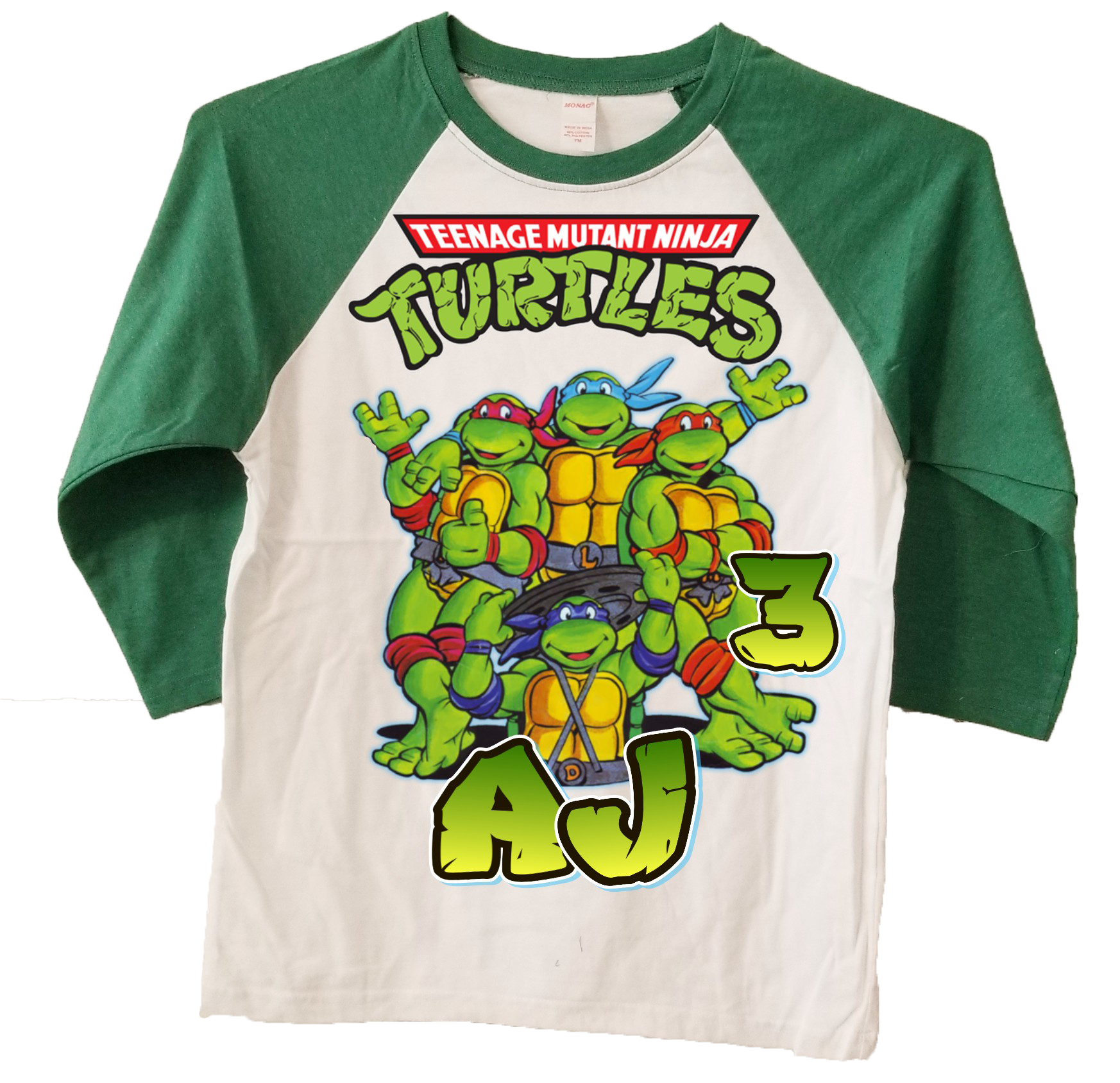 Teenage Mutant Ninja Turtles, TMNT, Shirt Name and Birthday Number